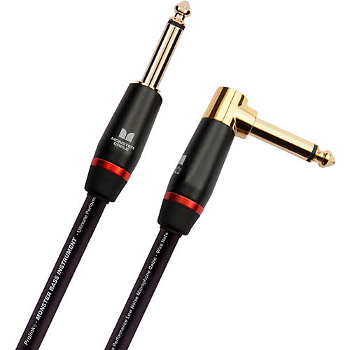 Monster Cable Prolink Monster Bass Pro Audio Instrument Cable, Right Angle to Straight Condition 1 - Mint 12 ft. Black