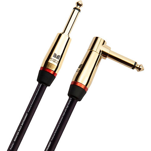 Monster Cable Prolink Rock Pro Audio Instrument Cable, Right Angle to Straight 21 ft. Black