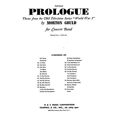G. Schirmer Prologue (from CBS TV Production World War I) (Full Score) Study Score Series Composed by Morton Gould