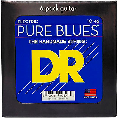 DR Strings Pure Blues Pure Nickel Electric Guitar Strings 6-Pack