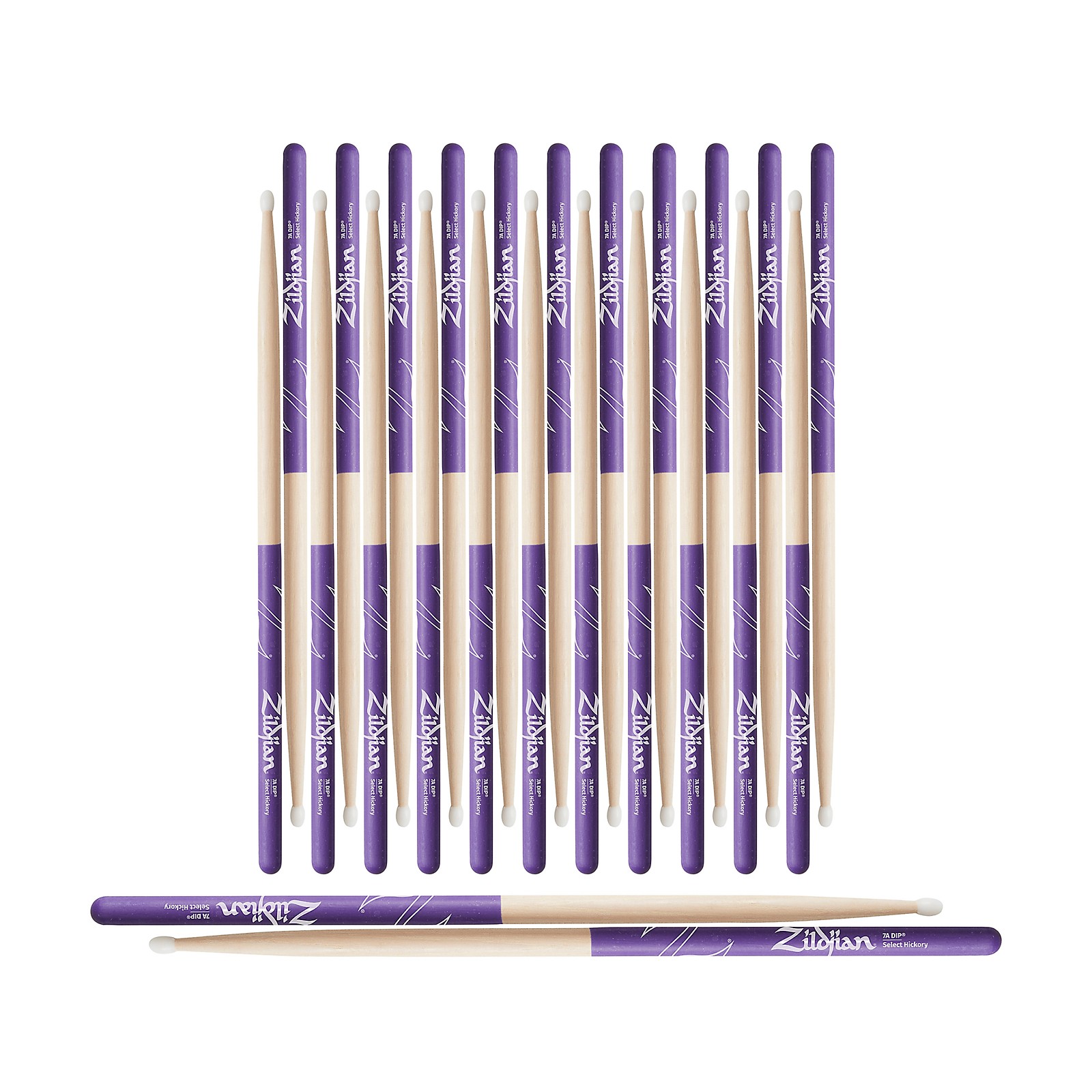 Zildjian Purple DIP Drum Sticks 12Pack 7A Nylon Musician's Friend