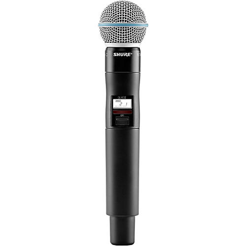 Shure QLXD2/BETA58A Wireless Handheld Microphone Transmitter With Interchangeable BETA 58A Microphone Capsule Band H50
