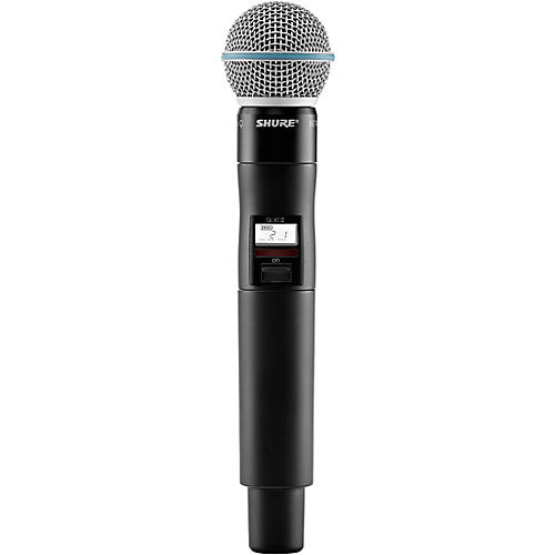 Shure QLXD2/BETA58A Wireless Handheld Microphone Transmitter With Interchangeable BETA 58A Microphone Capsule Band J50A
