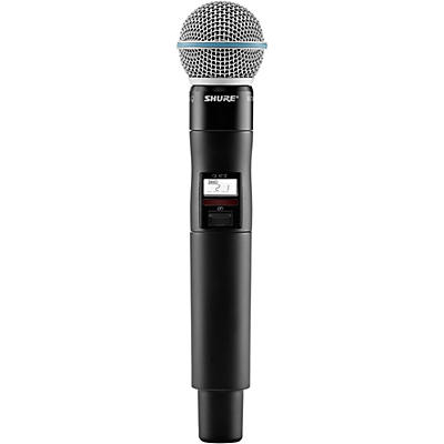 Shure QLXD2/BETA58A Wireless Handheld Microphone Transmitter With Interchangeable BETA 58A Microphone Capsule