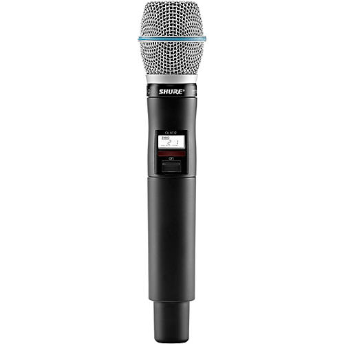 Shure QLXD2/BETA87C Wireless Handheld Microphone Transmitter With Interchangeable BETA 87C Microphone Capsule Band J50A