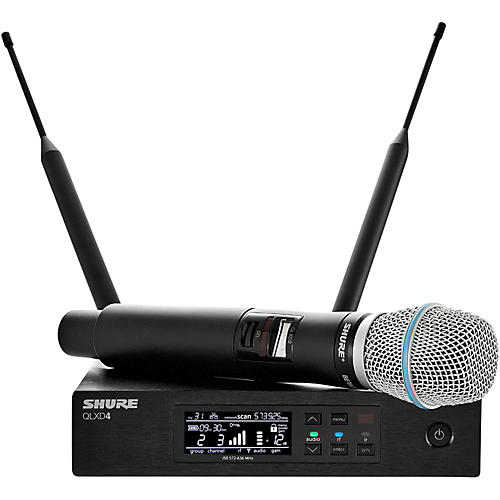 Shure QLXD24/B87A Digital Wireless Handheld Microphone System With QLXD4 Receiver Band G50