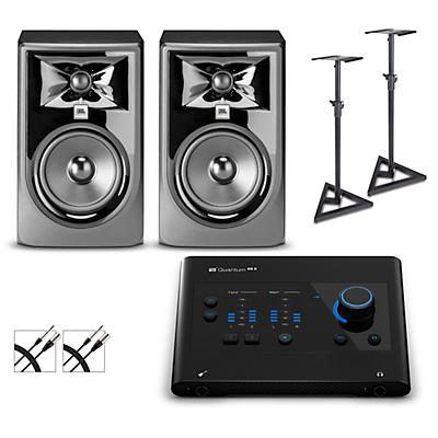 PreSonus Quantum ES2 Audio Interface With JBL 3 Series Studio Monitor Pair (Cables & Stands Included) -