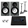 PreSonus Quantum ES2 Audio Interface With Yamaha HS Series Studio Monitor Pair (Cables & Stands Included) - HS5 SG