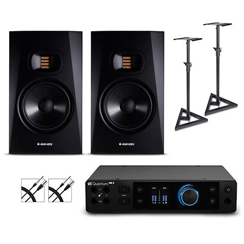 PreSonus Quantum HD2 Audio Interface with Adam Audio T Series Studio Monitor Pair (Cables & Stands Included) T7