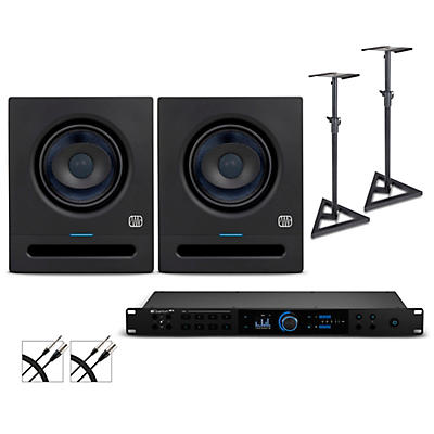 PreSonus Quantum HD8 Audio Interface with Eris Pro 2nd Gen Studio Monitor Pair (Stands & Cables Included)