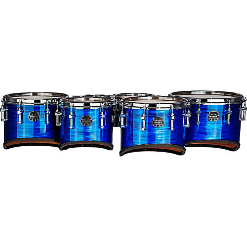 Mapex Quantum Mark II Drums on Demand Series Classic Cut Tenor Large Marching Sextet 6, 8, 10, 12, 13, 14 in. Blue Ripple