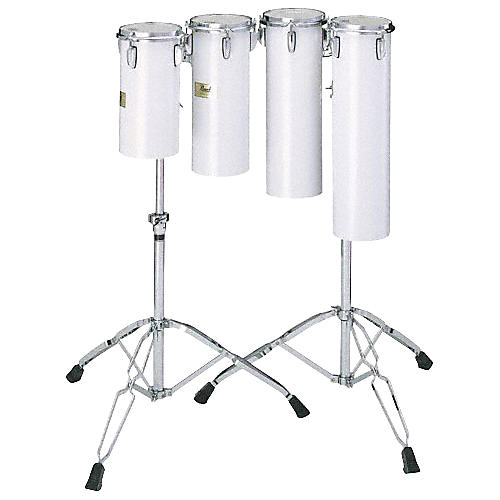 Pearl Quarter Tom Sets Concert Drums 18 x 6 and 21 x 6 in. with Stand In Artic White