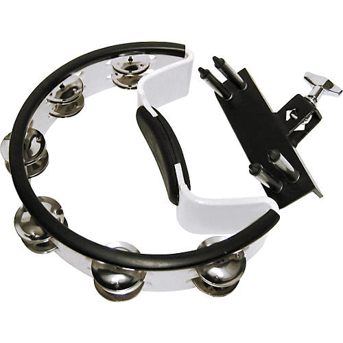 Pearl Quick-Draw Mounted Tambourine with Steel Jingles White