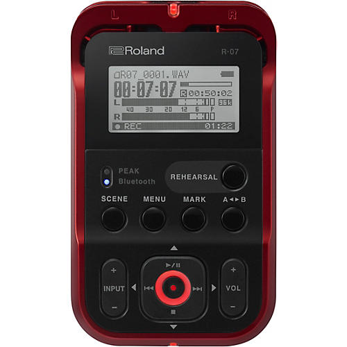 R-07 High-Resolution Audio Recorder with Bluetooth in Red