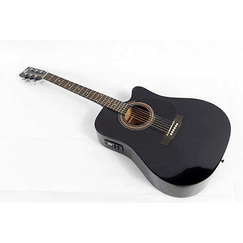 Rogue RA-090 Dreadnought Cutaway Acoustic-Electric Guitar Condition 3 - Scratch and Dent Black 197881247799