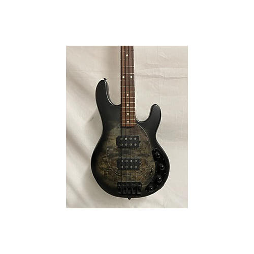 Sterling by Music Man RAY34HH BURL TOP Electric Bass Guitar TRANS BLACK SATIN