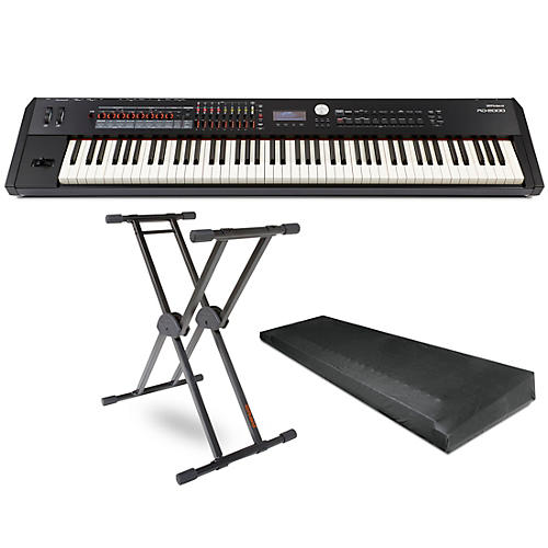 Roland RD-2000 Digital Stage Piano, KS-20X Stand, and Dust Cover
