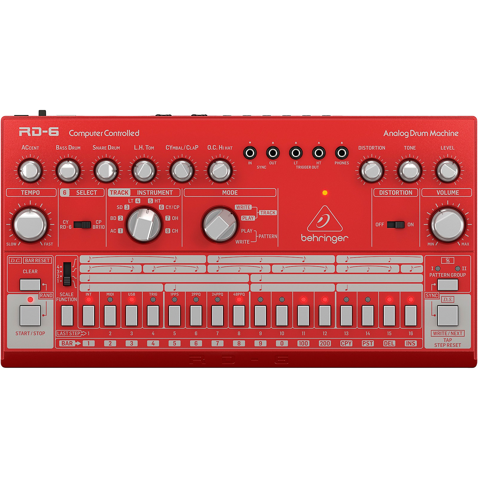 Behringer RD6 Classic Analog Drum Machine Red Musician's Friend
