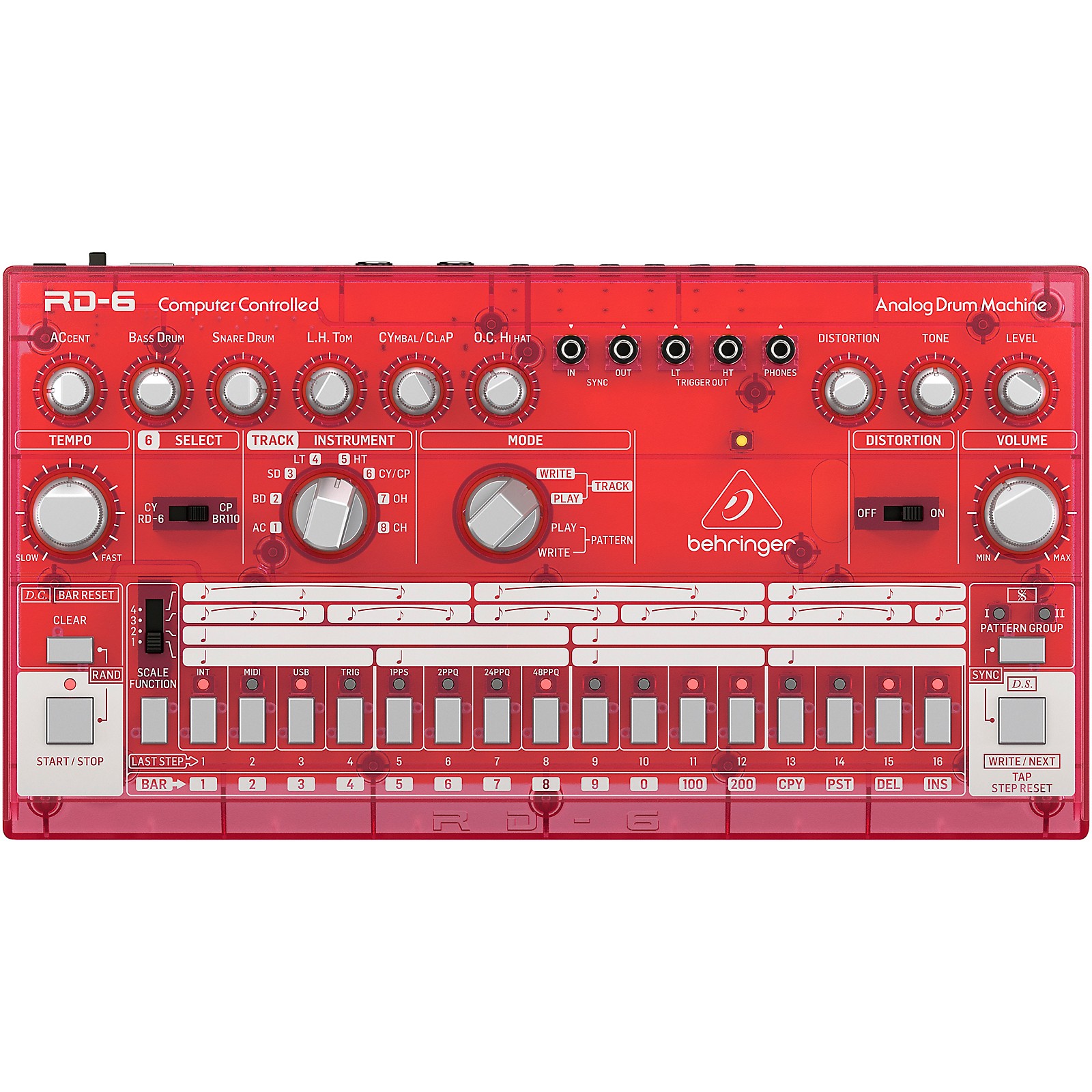 Behringer RD6 Classic Analog Drum Machine Strawberry Musician's Friend