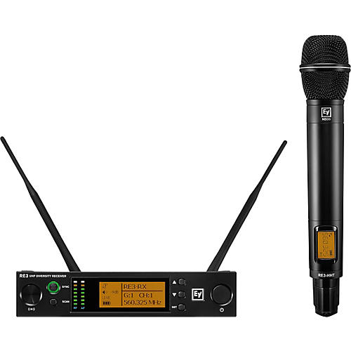 Electro-Voice RE3 Wireless Handheld Set With ND86 Dynamic Supercardioid Vocal Microphone Head 653-663 MHz