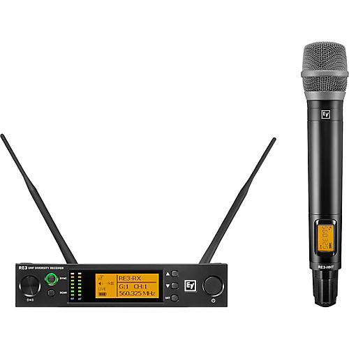 Electro-Voice RE3 Wireless Handheld Set With RE520 Condenser Supercardioid Vocal Microphone Head 653-663 MHz