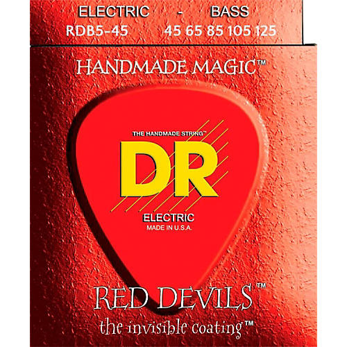 RED DEVILS Red Coated Medium 5-String Bass Strings (45-125)