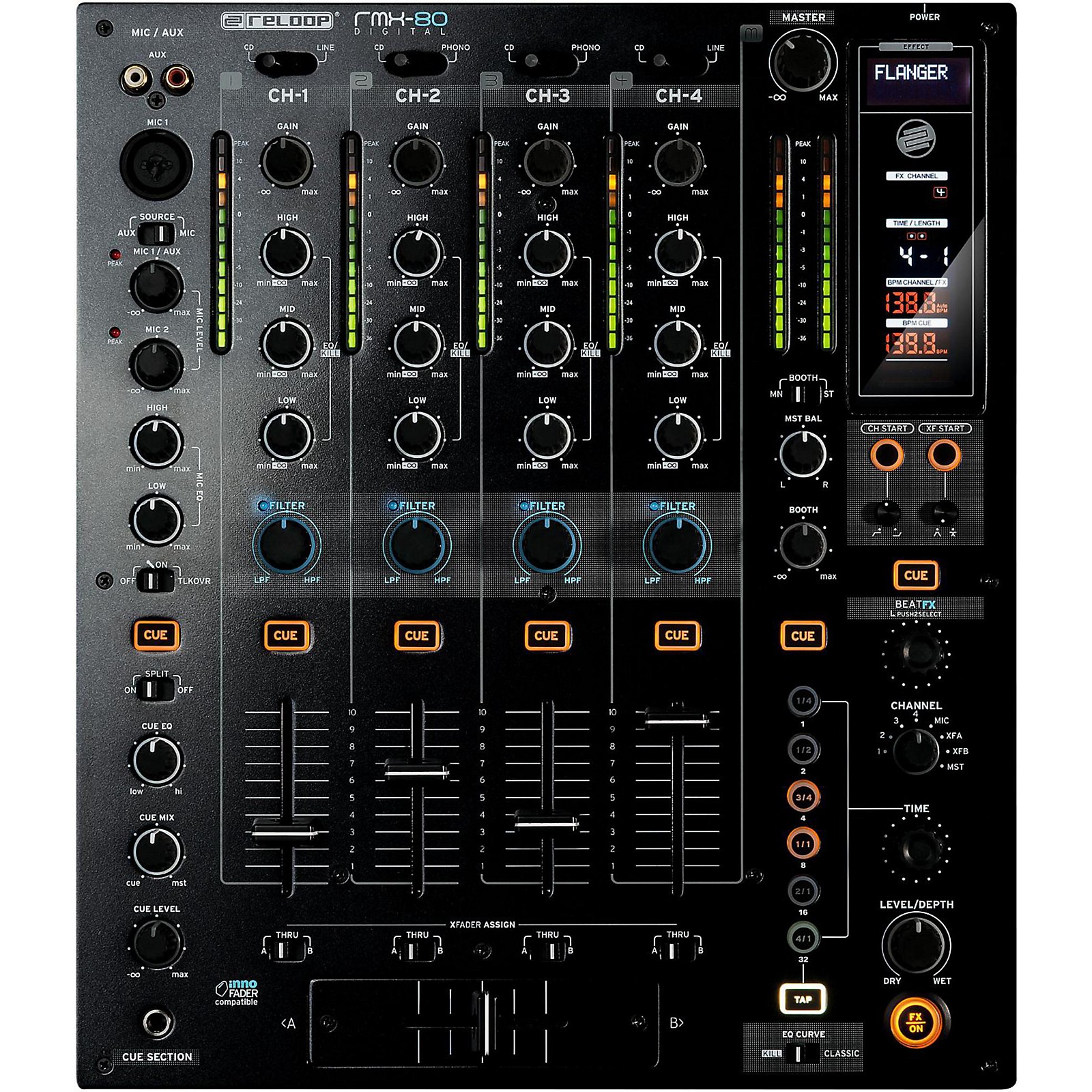 Reloop RMX80 Digital DJ Mixer with Built in Effects Musician's Friend