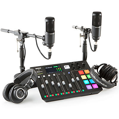 RODE RODEcaster Pro 2-Person Podcasting Bundle With AT2020 & ATHM50X
