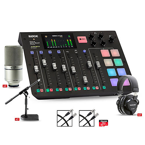 RODEcaster Pro 2-Person Podcasting Bundle With MXL990 & TH200X