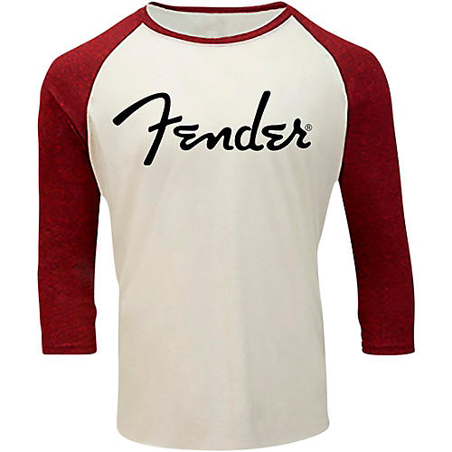 Fender Raglan Long-Sleeve Baseball T-Shirt - Medium Red