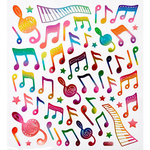 Rainbow Musical Note Stickers