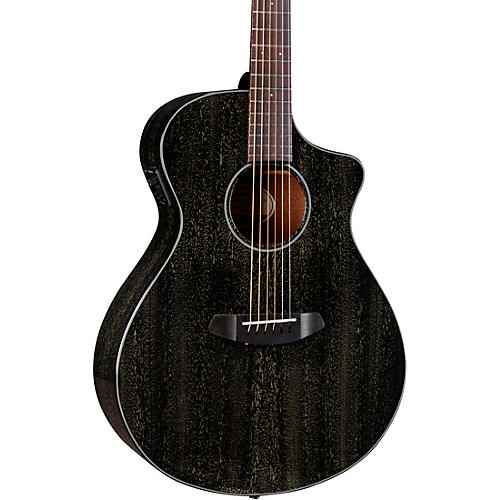 Breedlove Rainforest S African Mahogany Concert Acoustic-Electric Guitar Black Gold