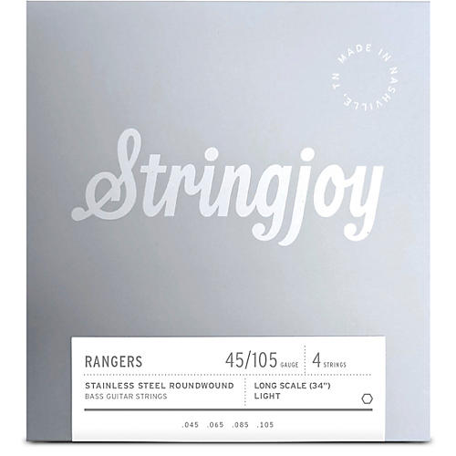Stringjoy Rangers 4 String Long Scale Stainless Steel Bass Guitar Strings 45 - 105