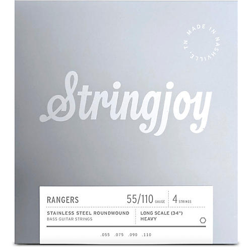 Stringjoy Rangers 4 String Long Scale Stainless Steel Bass Guitar Strings 55 - 110