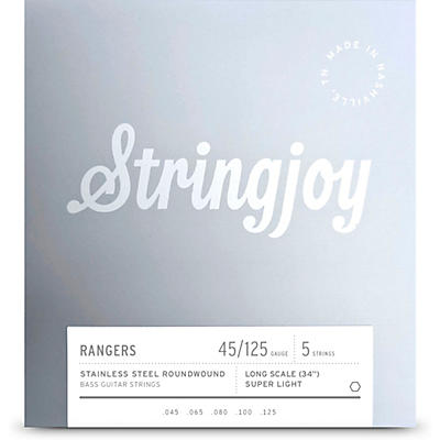 Stringjoy Rangers 5 String Long Scale Stainless Steel Bass Guitar Strings