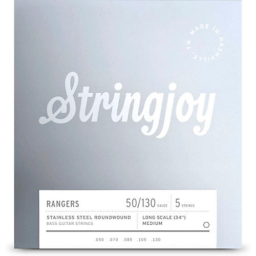 Stringjoy Rangers 5 String Long Scale Stainless Steel Bass Guitar Strings 50 - 130