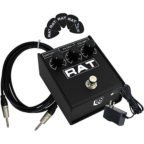Rat2 Distortion Effects Pedal Bundle With Cable, Power Supply, Picks