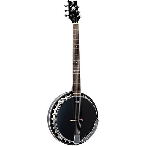 Ortega Raven Series OBJE356-SBK-L Left-Handed 6-String Banjo Condition 1 - Mint Black