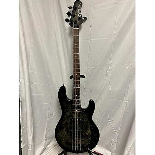 Sterling by Music Man Ray34HH Burl Top Electric Bass Guitar Trans Black