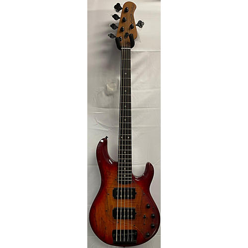 Sterling by Music Man Ray35 5 String Spalted Maple Top Electric Bass Guitar BLOOD ORANGE