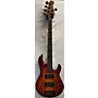 Used Sterling by Music Man Ray35 5 String Spalted Maple Top Electric Bass Guitar BLOOD ORANGE