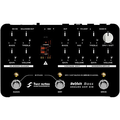 Two Notes Audio Engineering ReVolt Bass 3-Channel All-Analog Bass Simulator & DI Pedal -