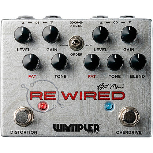 Wampler ReWired Brent Mason Distortion/Overdrive Effects Pedal Condition 1 - Mint Silver