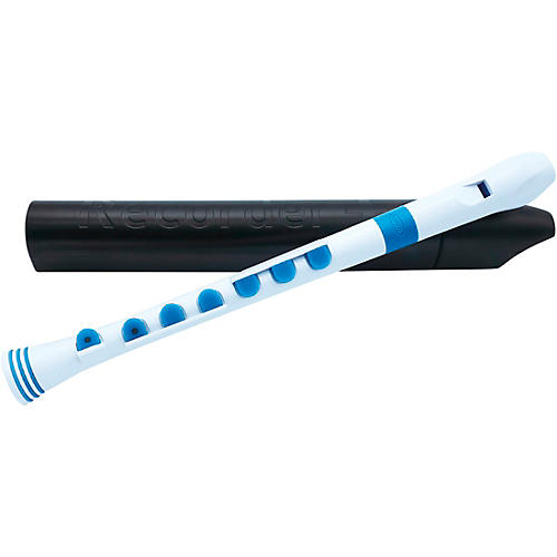 Nuvo Recorder+ Baroque Fingering with Hard Case White/Blue