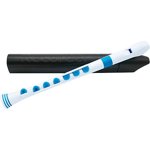 Nuvo Recorder+ German Fingering With Hard Case White/Blue