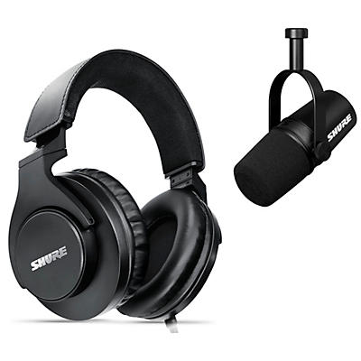 Shure Recording Bundle with MV7X XLR Podcast Microphone & SRH440A Studio Headphones