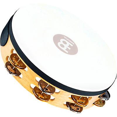 MEINL Recording-Combo Goat-Skin Wood Tambourine Two Rows Dual Alloy Jingles