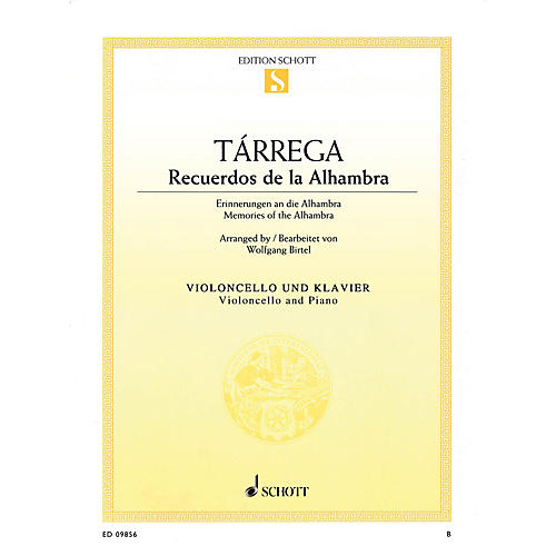 Schott Recuerdos de la Alhambra (Memories of the Alhambra) String Series Softcover Composed by Francisco Tárrega