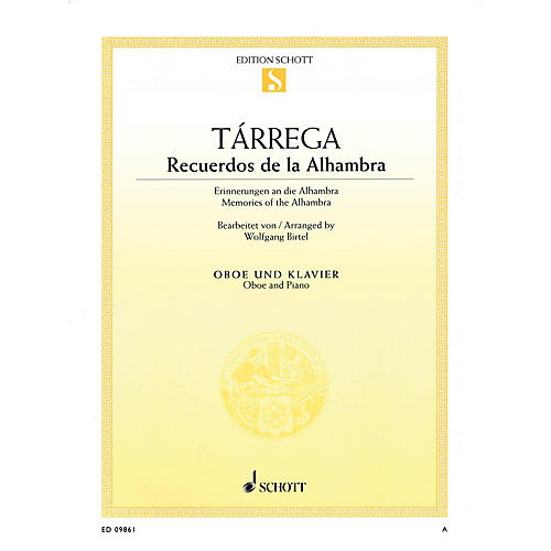 Schott Recuerdos de la Alhambra (Oboe and Piano) Woodwind Series