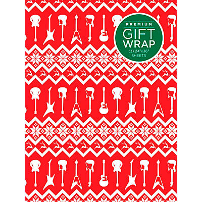 Hal Leonard Red And White Guitar Premium Gift Wrapping Paper